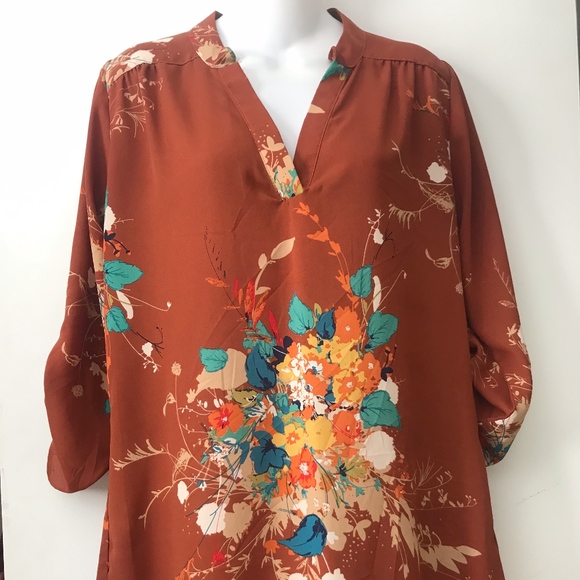 Brown Floral Shirt - Picture 1 of 1